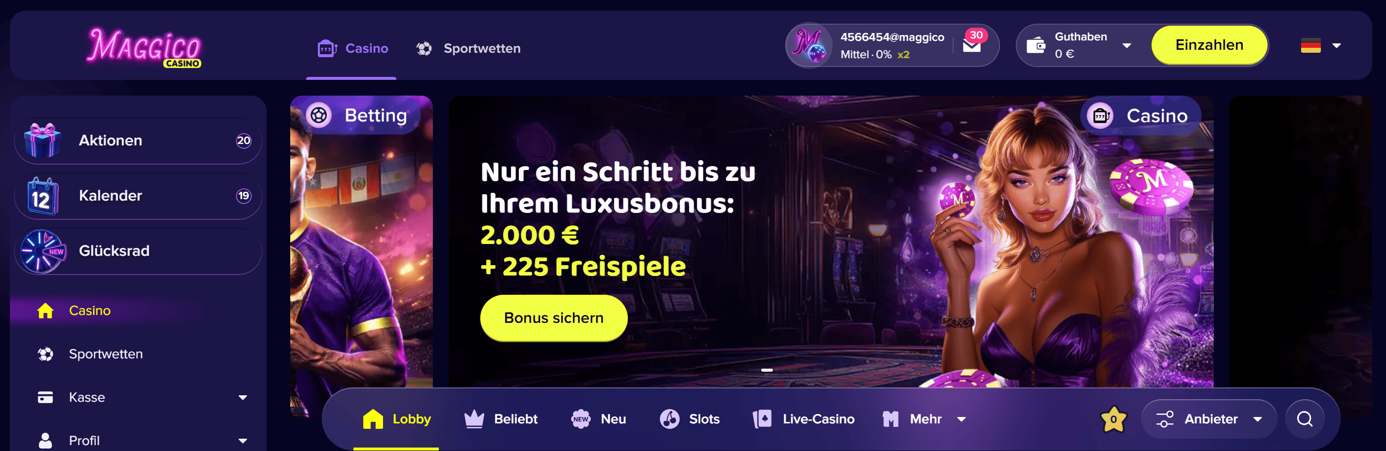 Maggico Casino – Paysafecard-Einzahlung in der Kasse
