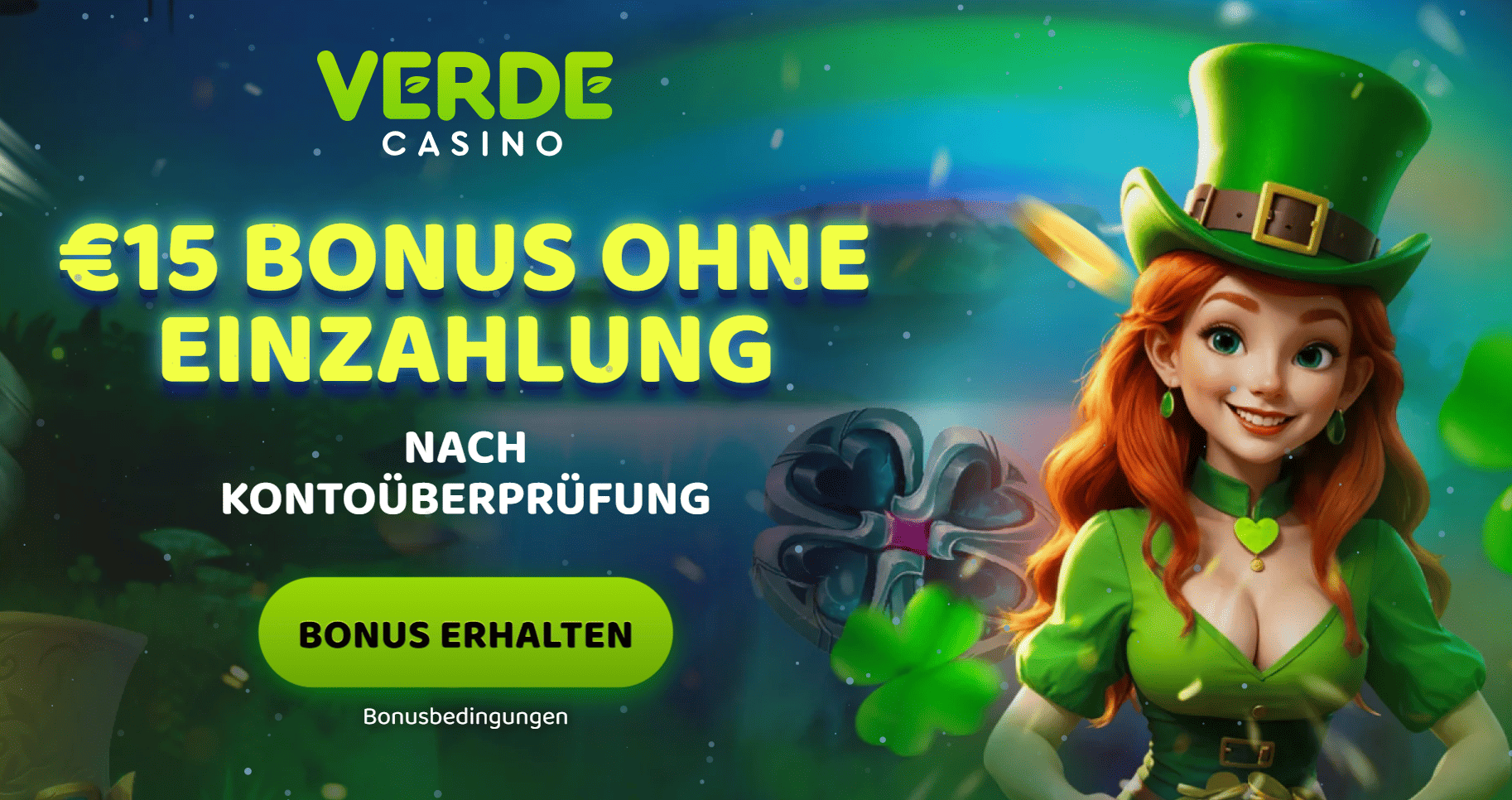 Verde Casino – €15 Bonus ohne Einzahlung nach Kontoüberprüfung